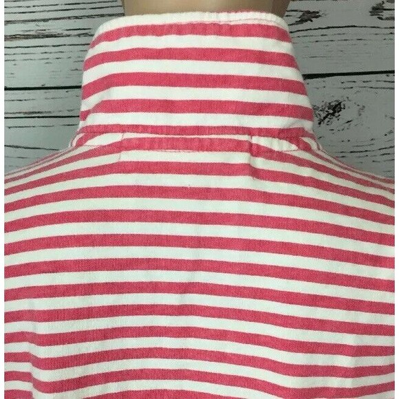 Abby & Friends Pink and White Stripe Zip Front Knit Jacket Medium Casual Striped - Picture 10 of 12